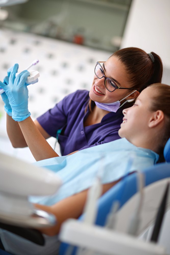 Child at a dental appointment