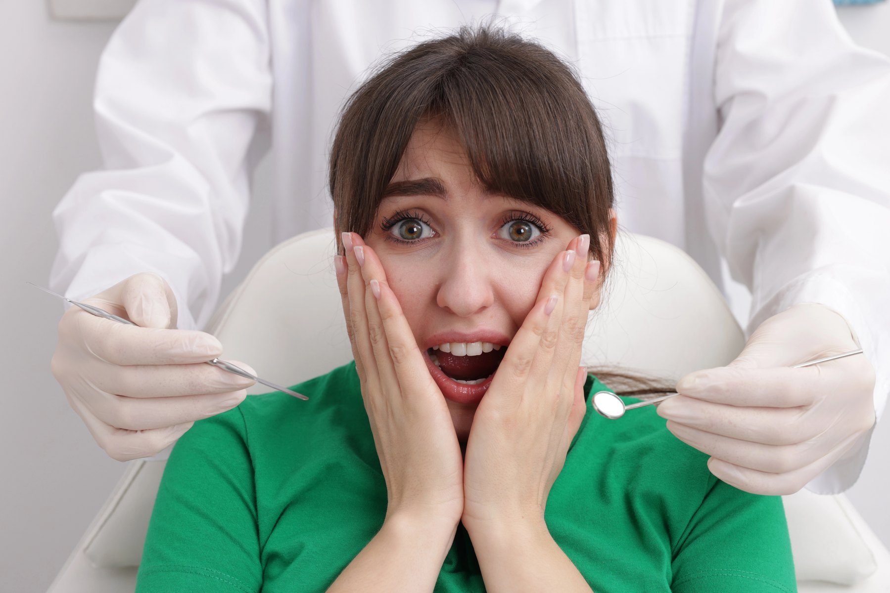 Patient seated for dental care