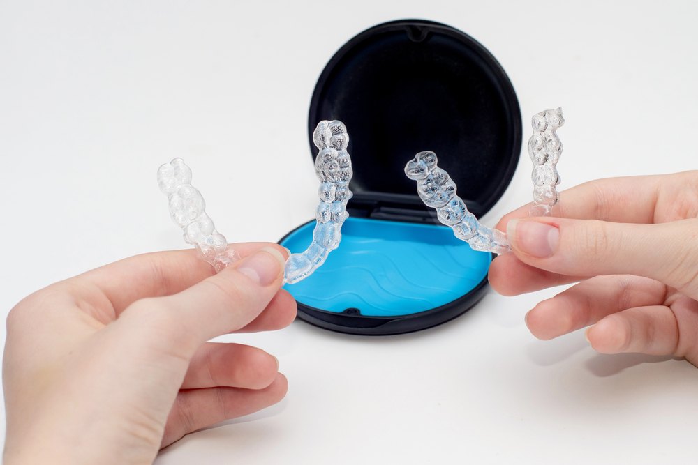 Clear retainers in a storage case
